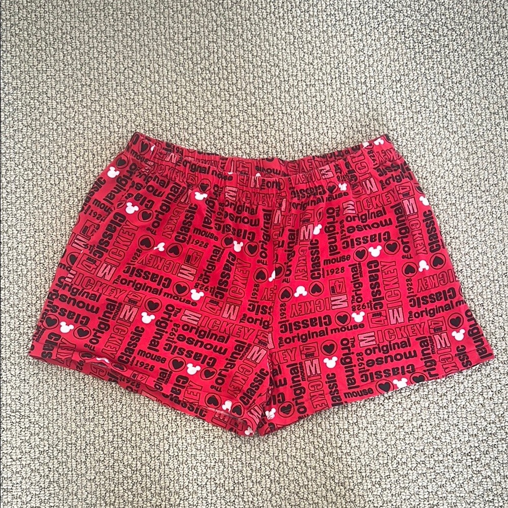 Disney Red Shorts with Geometric Pattern women large